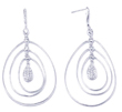 wholesale silver teardrop cz wire chandelier earrings