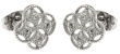 sterling silver rhodioum plated clover cz stud earrings