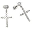 wholesale silver cross cz earrings