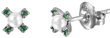 wholesale silver cz flower earrings