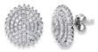 wholesale silver round cz encrusted layer round earrings