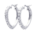 wholesale sterling silver half eternity cz hoop earrings