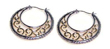 wholesale sterling silver crescent cz filigree hoop earrings