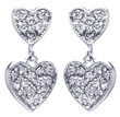 wholesale sterling silver graduated two heart cz stud earrings