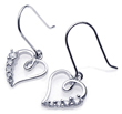 wholesale sterling silver cz heart hook earrings