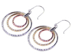 sterling silver gold and silver rhodium plated cz hook earrings