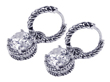 wholesale silver round cz hoop earrings