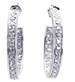 wholesale silver round cz hoop earrings