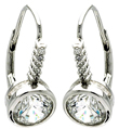 wholesale sterling silver round channel set cz lever back earrings