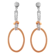 sterling silver rose gold plated single oval earrings