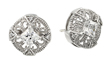 wholesale silver cz horn pattern triangles princess earrings