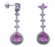 wholesale sterling silver purple cz stud earrings