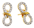 sterling silver gold rhodium plated ribbon infinity cz stud earrings