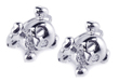 wholesale silver skull cz hoop earrings