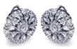 wholesale silver round flower cz stud earrings