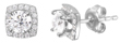 wholesale silver cz fourprong stud earrings