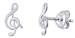 wholesale silver music treble clef shaped stud earrings