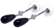 wholesale sterling silver teardrop black and cz stud earrings