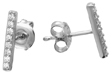 wholesale silver cz bar earrings