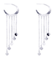 wholesale sterling silver black and cz multi strand earrings