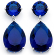 wholesale sterling silver round teardrop blue cz stud earrings