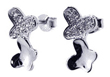 wholesale sterling silver butterfly cz stud earrings