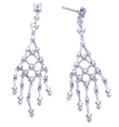 wholesale silver web cz chandelier stud earrings