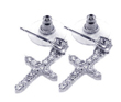 wholesale sterling silver cross cz stud earrings