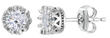 wholesale silver crown cz earrings