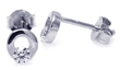 wholesale silver cz post earrings