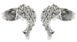 sterling silver rhodioum plated fish cz stud earrings