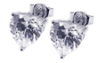 wholesale silver heart cz stud earrings