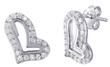 wholesale silver cz heart earrings