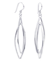 wholesale sterling silver two graduated marquise hook earrings