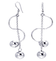wholesale sterling silver two ball twisted hook earrings