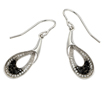 sterling silver black and silver rhodium plated cz hook earrings