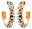 sterling silver rhodium and rose gold plated coil hoop earrings