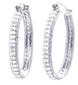 wholesale silver round cz hoop earrings