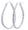 wholesale silver round cz hoop earrings