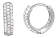 wholesale silver huggies cz hoop earrings