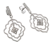 wholesale silver channel set curvy marquise flower cz earrings