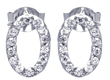 wholesale silver round oval letter o cz stud earrings