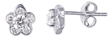 wholesale silver owl post cz earrings