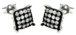 sterling silver black and rhodium plated princess earrings