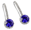 wholesale silver round purple cz hook earrings