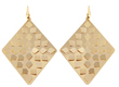 sterling silver gold plated flat scoop rhombus earrings