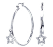 wholesale sterling silver star cz hoop earrings