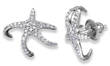 wholesale silver hugging cz starfish earrings