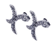wholesale sterling silver curvy x cz stud earrings