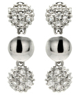 wholesale silver round cluster cz stud earrings